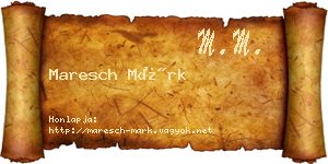 Maresch Márk névjegykártya